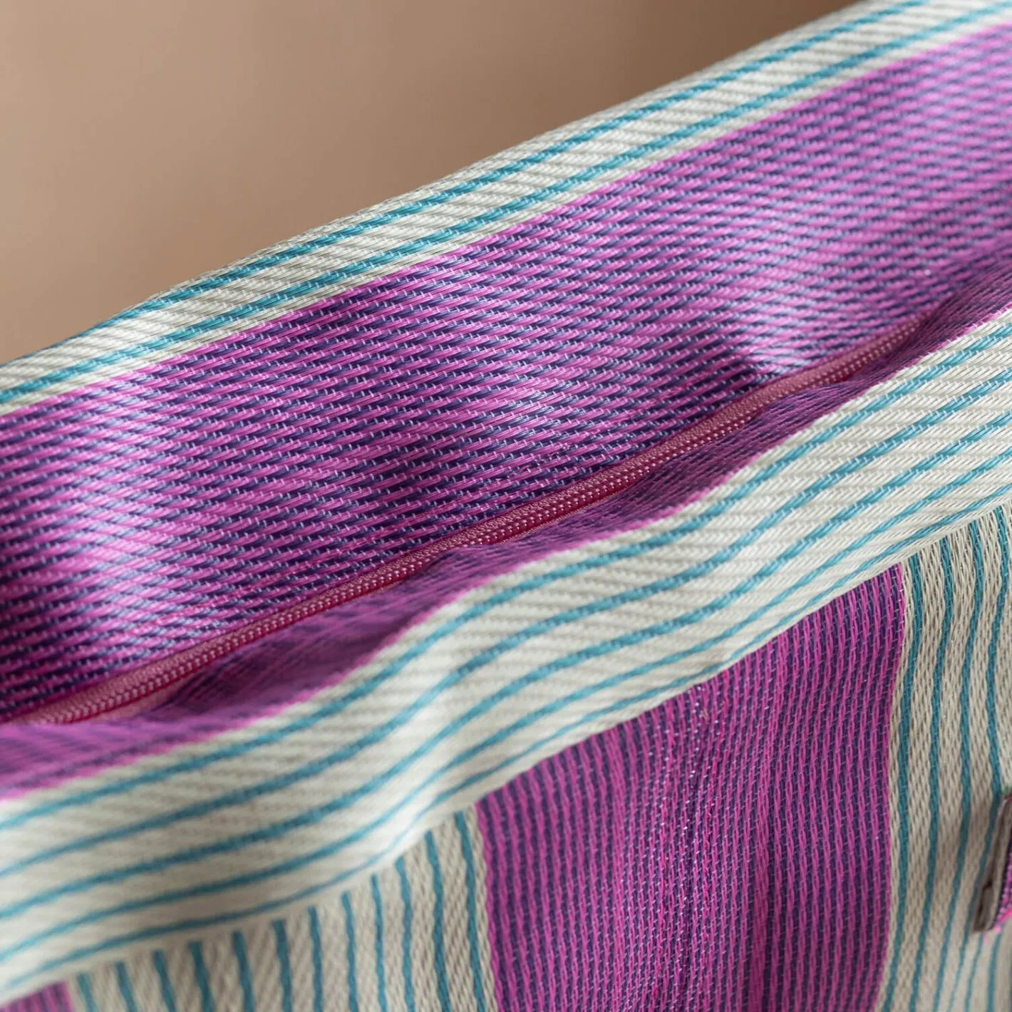 Graham & Green Bags<Pink & Purple Stripe Recycled Weekend Bag