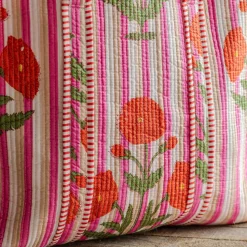 Graham & Green Bags<Pink Stripe and Floral Cotton Tote Bag