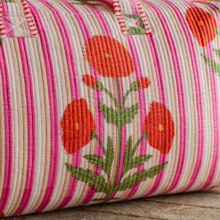 Graham & Green Bags<Pink Stripe and Floral Weekend Bag - Large
