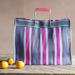 Graham & Green Bags<Pink Stripe Recycled Shopping Bag