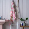 Graham & Green Bathroom Accessories<Pink Wide Stripe Turkish Beach Towel Wrap