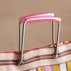 Graham & Green Bags<Pink & Yellow Stripe Recycled Shopping Bag