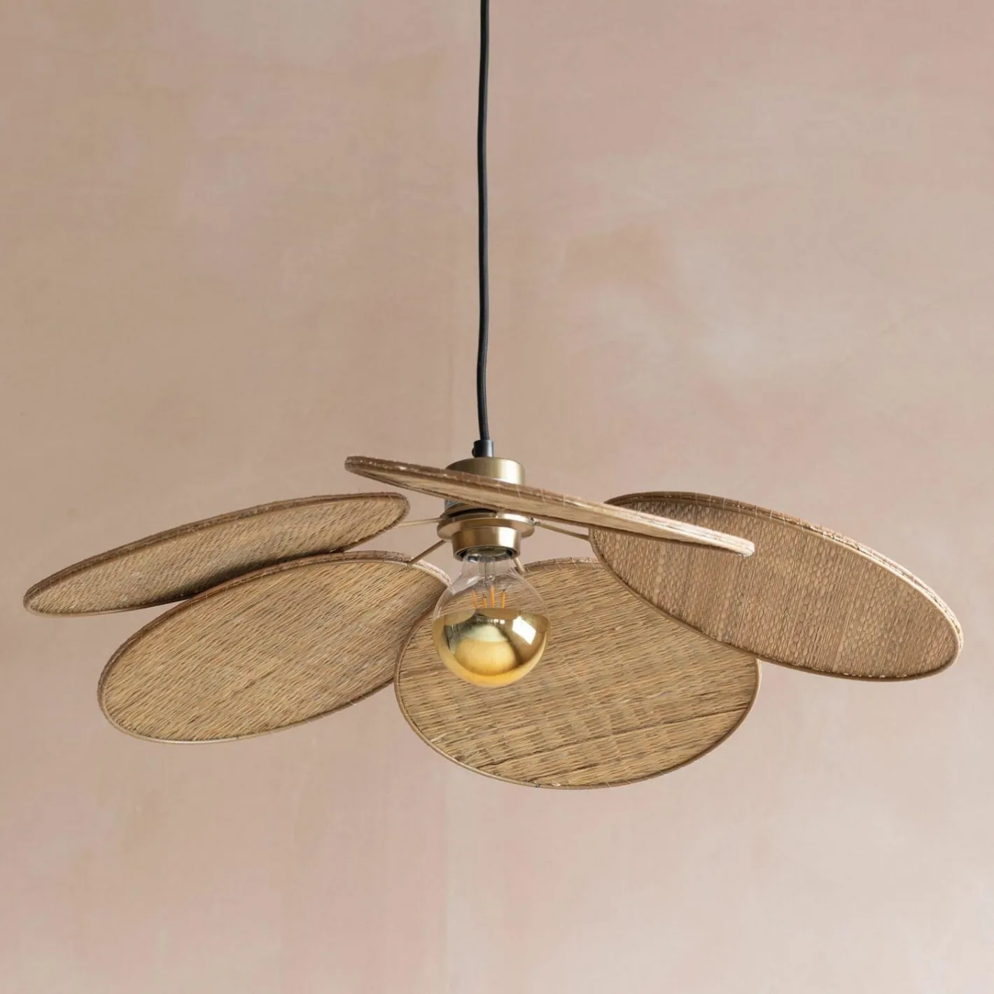 Graham & Green Ceiling Lights & Chandeliers<Primrose Wicker Pendant Light