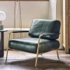 Graham & Green Armchairs<Quinn Dark Green Leather Club Chair