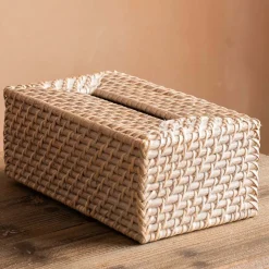 Graham & Green Decorative Accessories<Rattan Rectangular Tissue Box Holder