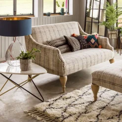 Graham & Green Ready To Go Sofas<Renée Linen Stripe Two Seater Sofa