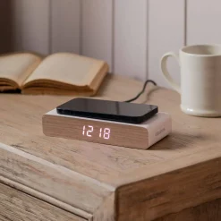 Graham & Green Clocks<Retro White LED Alarm Clock Phone Charger