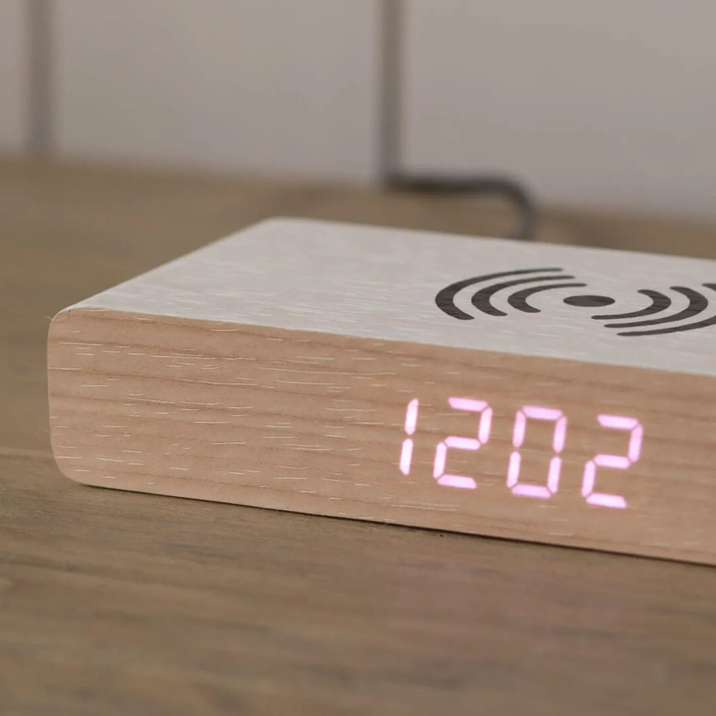 Graham & Green Clocks<Retro White LED Alarm Clock Phone Charger