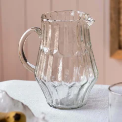 Graham & Green Outdoor Dining|Jugs & Carafes<Ridged Clear Glass Jug