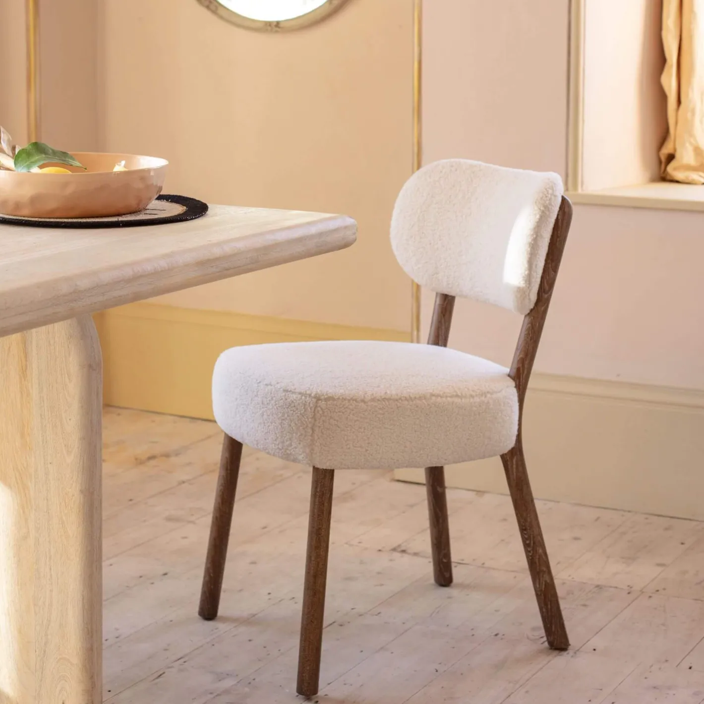 Graham & Green Dining Chairs<Rigby White Bouclé Chair