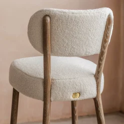 Graham & Green Stools<Rigby White Bouclé Kitchen Stool