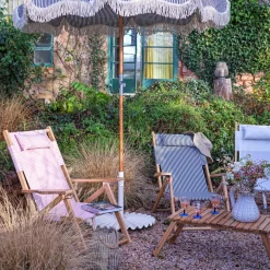 Graham & Green Garden Chairs & Sofas|Garden Chairs & Sofas<Riviera Pink Stripe Deck Chair