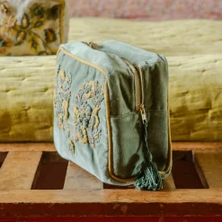 Graham & Green Wash Bags|Wash Bags<Romy Embroidered Velvet Wash Bag