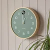 Graham & Green Clocks<Round Birch and Green Wall Cuckoo Clock