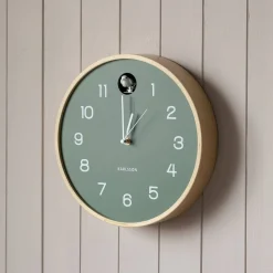 Graham & Green Clocks<Round Birch and Green Wall Cuckoo Clock