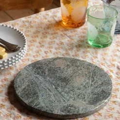 Graham & Green Placemats, Coasters & Trays<Round Green Marble Placemat