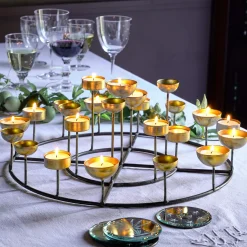 Graham & Green Candle Holders & Candles<Round Multi Tea Light Holder