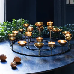 Graham & Green Candle Holders & Candles<Round Multi Tea Light Holder