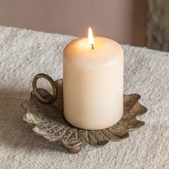 Graham & Green Candle Holders & Candles<Rustic Leaf Candle Holder
