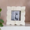 Graham & Green Photo Frames<Scalloped White Bone Square Photo Frame