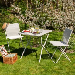 Graham & Green Garden Chairs & Sofas|Garden Chairs & Sofas<Seigle White Balcony Table and Two Chairs Set