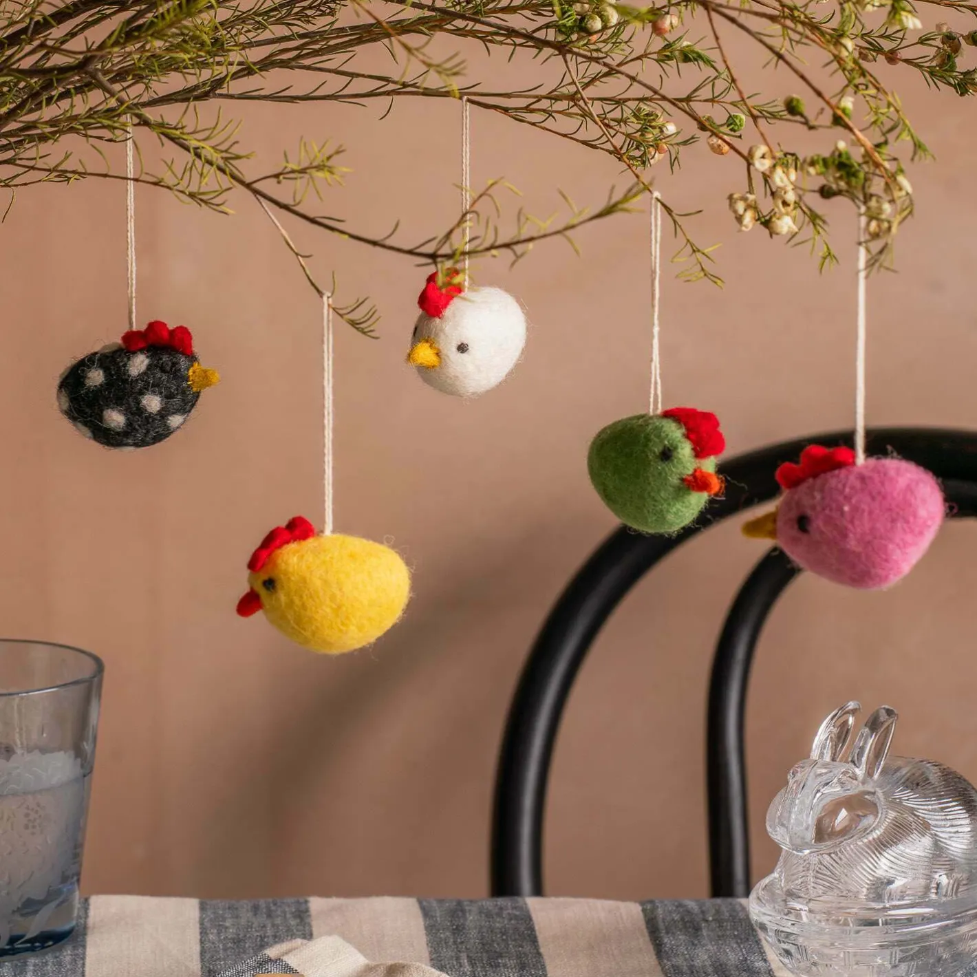 Graham & Green Decorative Accessories<Set of Five Chick Hanging Decorations