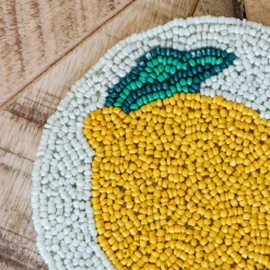 Graham & Green Outdoor Dining|Placemats, Coasters & Trays<Set of Four Beaded Lemon Coasters
