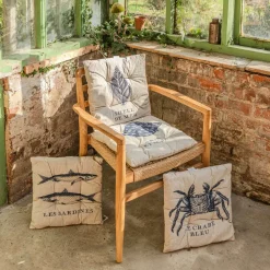 Graham & Green Seat Pads & Bed Rolls|Seat Pads & Bed Rolls<Set of Four La Mer Print Seat Pads
