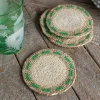 Graham & Green Outdoor Dining|Placemats, Coasters & Trays<Set of Four Miro Green Dash Coasters