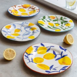 Graham & Green Outdoor Dining|Tableware<Set of Four Multi Lemons Plates