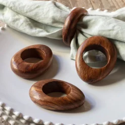 Graham & Green Table Cloths & Napkins|Table Cloths & Napkins<Set of Four Oval Wooden Napkin Rings