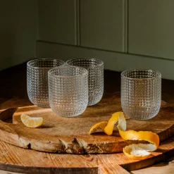 Graham & Green Glassware<Set of Four Rooftop Clear Glass Tumblers