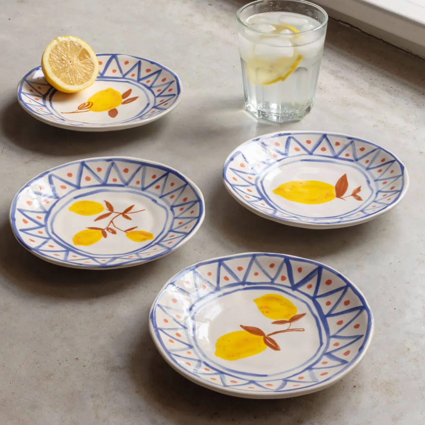 Graham & Green Outdoor Dining|Tableware<Set of Four Yellow Lemon Plates