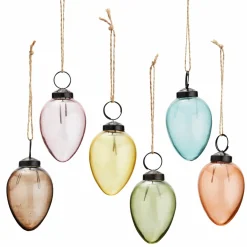 Graham & Green Decorative Accessories<Set of Six Multi-Colour Glass Hanging Decorations