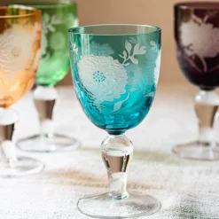Graham & Green Glassware<Set of Six Peony Wine Glasses