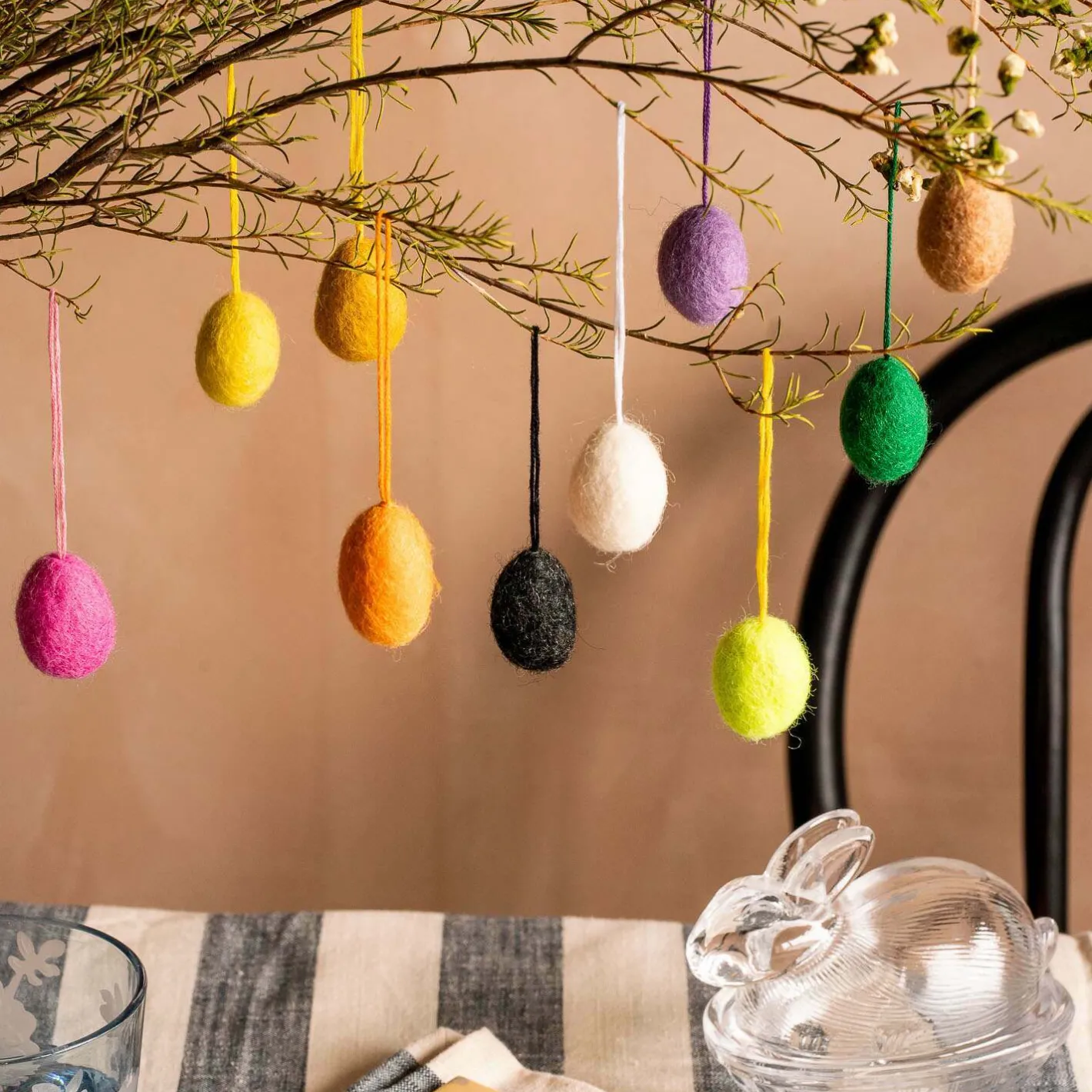 Graham & Green Decorative Accessories<Set of Ten Colourful Egg Hanging Decorations