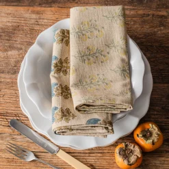 Graham & Green Table Cloths & Napkins|Table Cloths & Napkins<Set of Two Amelia and Asta Block Printed Napkins