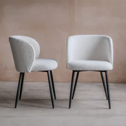 Graham & Green Dining Chairs<Set of Two Benji Boucle Dining Chairs