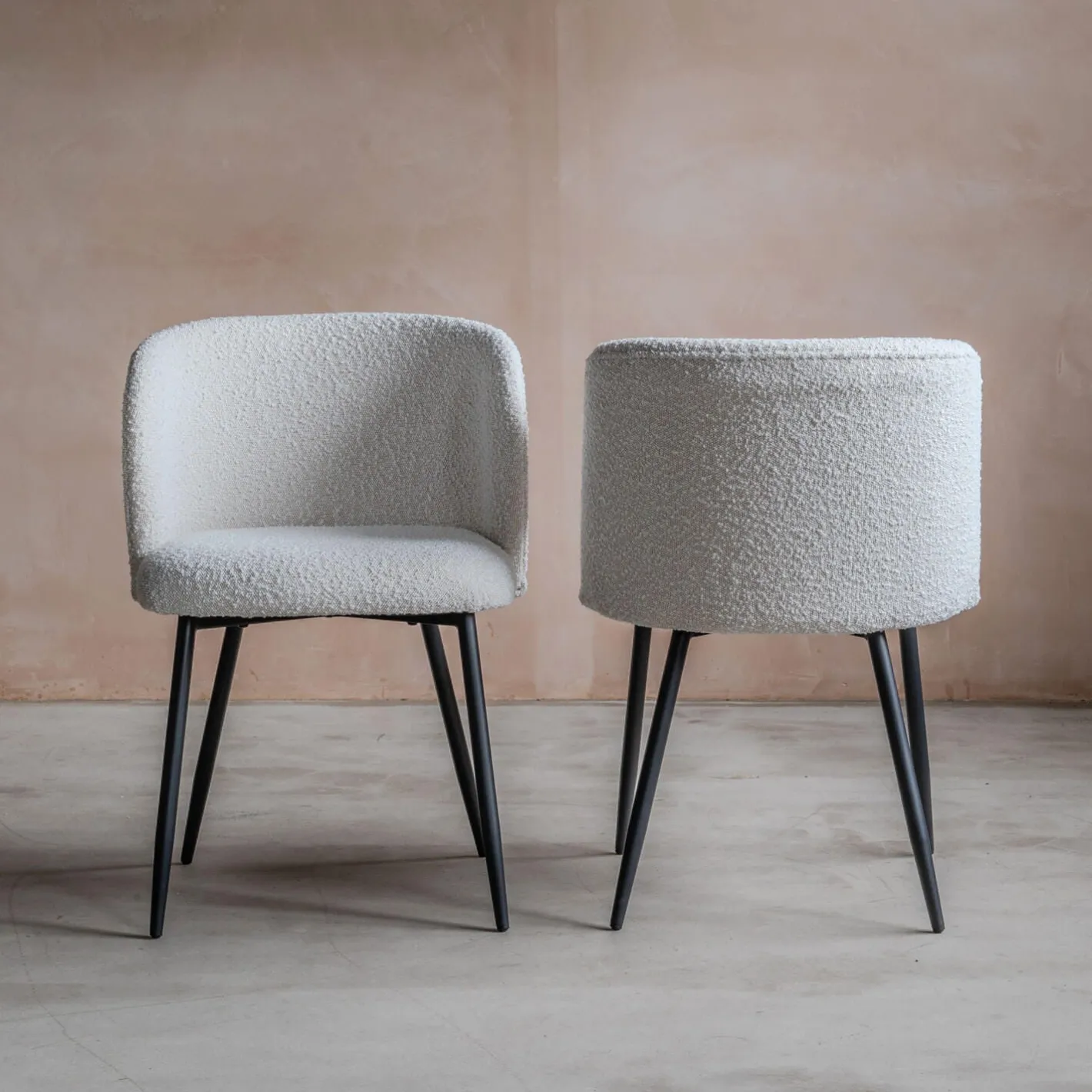 Graham & Green Dining Chairs<Set of Two Benji Boucle Dining Chairs