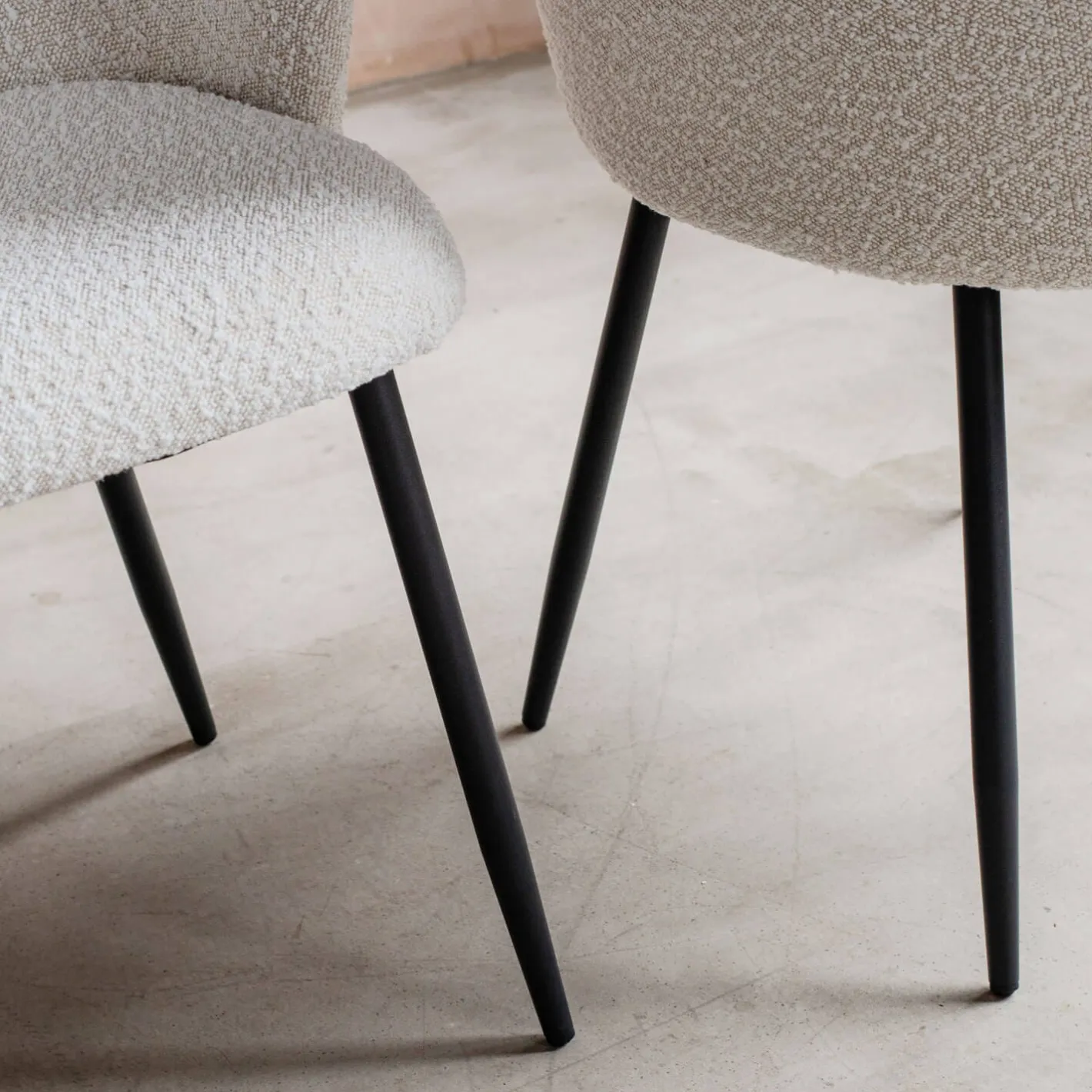 Graham & Green Dining Chairs<Set of Two Benji Boucle Dining Chairs