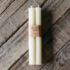 Graham & Green Candle Holders & Candles<Set of Two Cream Beeswax Candles