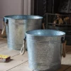 Graham & Green Fireside<Set of Two Galvanised Firewood Buckets