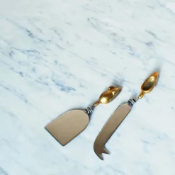 Graham & Green Tableware<Set of Two Gold Mice Cheese Knives