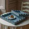 Graham & Green Outdoor Dining|Placemats, Coasters & Trays<Set of Two Grey Scallop Trays