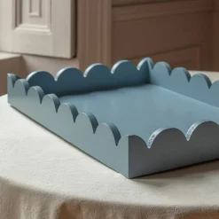 Graham & Green Outdoor Dining|Placemats, Coasters & Trays<Set of Two Grey Scallop Trays