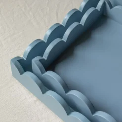Graham & Green Outdoor Dining|Placemats, Coasters & Trays<Set of Two Grey Scallop Trays