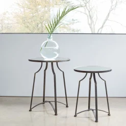 Graham & Green Side Tables<Set of Two Mirrored Top Side Tables