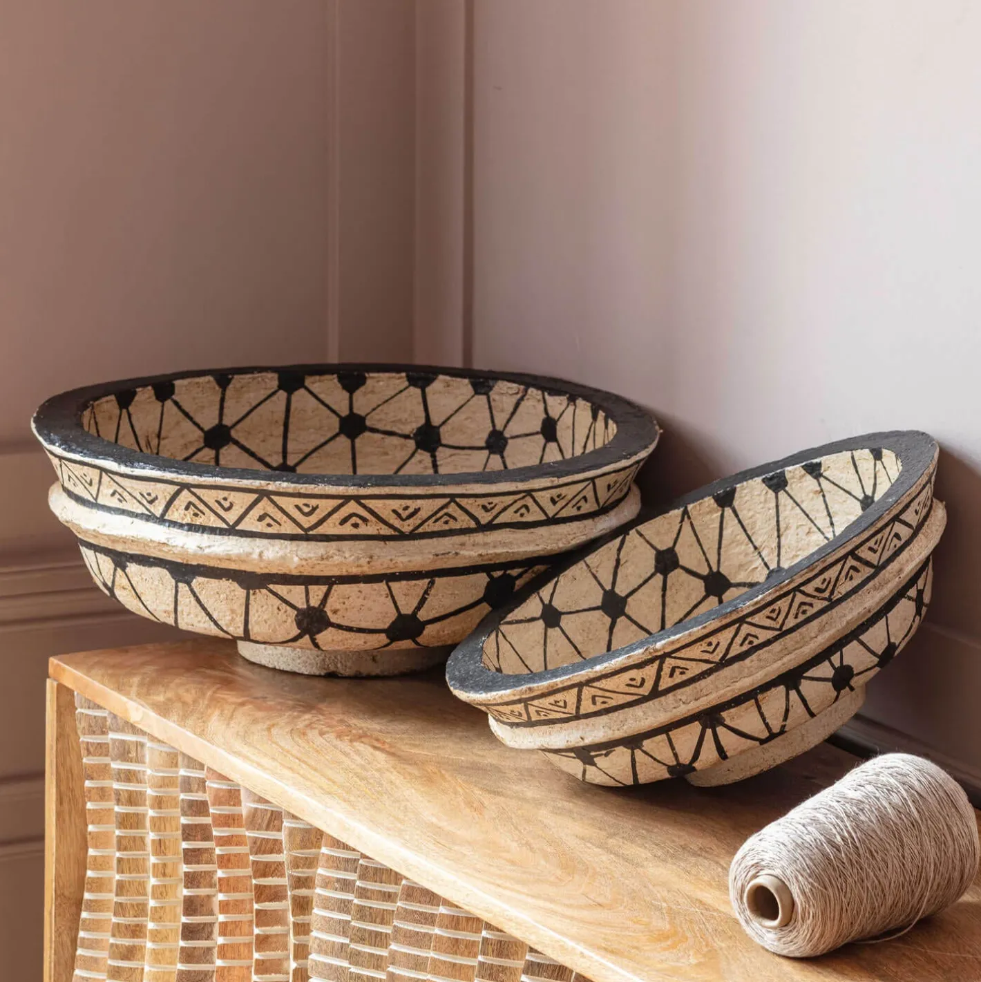 Graham & Green Decorative Accessories<Set of Two Papier Mache Bowls