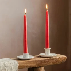Graham & Green Candle Holders & Candles<Set of Two Rose Pink Beeswax Dinner Candles