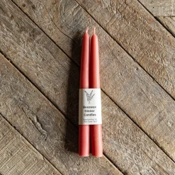 Graham & Green Candle Holders & Candles<Set of Two Salmon Pink Beeswax Dinner Candles